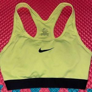 Yellow Nike sports bra size small